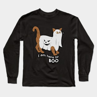 Halloween Cat is Here to Boo Long Sleeve T-Shirt